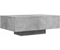 Kavos staliukas su LED lemputėmis, betono pilkas, 85x55x31cm