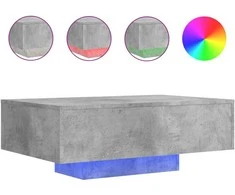 Kavos staliukas su LED lemputėmis, betono pilkas, 85x55x31cm