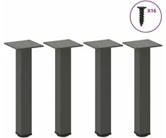 Kavos staliuko kojelės, 4 vnt., antracito spalvos, 30-32 cm, plienas
