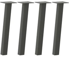 Kavos staliuko kojelės, 4 vnt., antracito spalvos, 42 cm, plienas