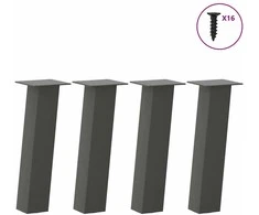 Kavos staliuko kojelės, 4 vnt., antracito spalvos, 30 cm, plienas