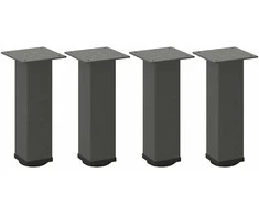Kavos staliuko kojelės, 4 vnt., antracito spalvos, 42-44 cm, plienas
