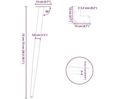 Kavos staliuko kojelės, 4 vnt., antracito, 72-73cm, plienas
