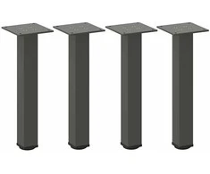 Kavos staliuko kojelės, 4 vnt., antracito spalvos, 42-44 cm, plienas