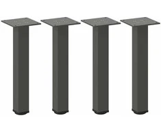 Kavos staliuko kojelės, 4 vnt., antracito spalvos, 30-32 cm, plienas