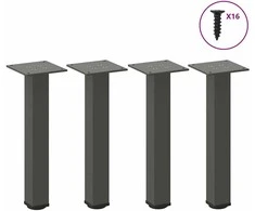 Kavos staliuko kojelės, 4 vnt., antracito spalvos, 42-44 cm, plienas