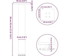 Kavos staliuko kojelės, 4 vnt., baltos, 30-32 cm, plienas