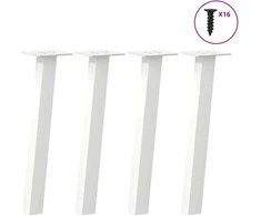 Kavos staliuko kojelės, 4 vnt., baltos, 30 cm, plienas