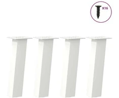 Kavos staliuko kojelės, 4 vnt., baltos, 30 cm, plienas