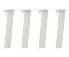 Kavos staliuko kojelės, 4 vnt., baltos, 30 cm, plienas