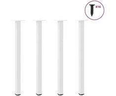 Konsolinio stalo kojelės, 4 vnt., baltos, 72-74 cm, plienas