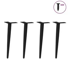 Kavos staliuko kojelės, 4 vnt., juoda, 30-31cm, plienas