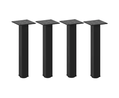 Kavos staliuko kojelės, 4 vnt., juodos, 30-32 cm, plienas