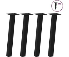 Kavos staliuko kojelės, 4 vnt., juodos, 30 cm, plienas