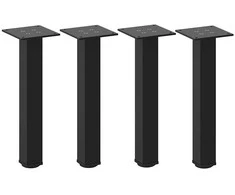 Kavos staliuko kojelės, 4 vnt., juodos, 42-44 cm, plienas