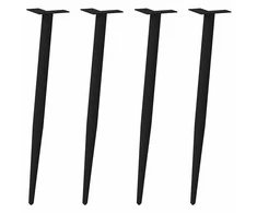 Kavos staliuko kojelės, 4 vnt., juoda, 72-73cm, plienas