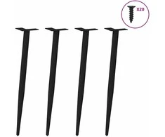 Kavos staliuko kojelės, 4 vnt., juoda, 72-73cm, plienas