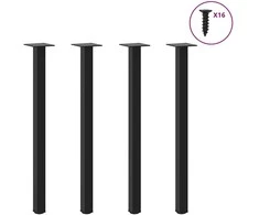 Konsolinio stalo kojelės, 4 vnt., juodos, 72-74 cm, plienas