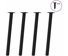 Konsolinio stalo kojos, 4 vnt., juodos, 72 cm, plienas