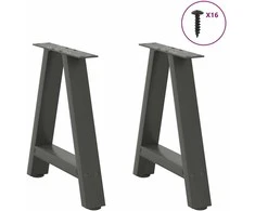 Kavos staliuko kojelės, 2 vnt., antracito spalvos, 38x(42-43) cm, plienas