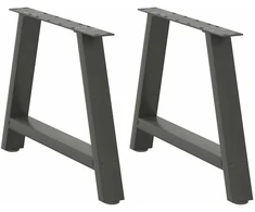 Kavos staliuko kojelės, 2 vnt., antracito spalvos, 70x(42-43) cm, plienas