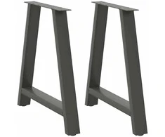 Valgomojo stalo kojos, 2 vnt., antracito spalvos, 80x(72-73) cm, plienas, A formos