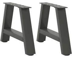 Kavos staliuko kojelės, 2 vnt., antracito spalvos, 40x(30-31) cm, plienas