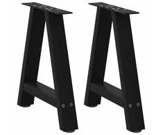 Kavos staliuko kojelės, A formos, 2 vnt., juodos, 38x(42-43) cm, plienas