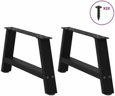 Kavos staliuko kojelės, A formos, 2 vnt., juodos, 60x(30-31) cm, plienas