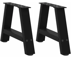 Kavos staliuko kojelės, A formos, 2 vnt., juoda, 30x(30-31)cm
