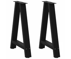 Valgomojo stalo kojelės, A formos, 2 vnt., juodos, 60x(72-73) cm, plienas