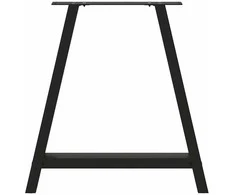 Valgomojo stalo kojelės, A formos, 2 vnt., juodos, 80x(72-73) cm, plienas