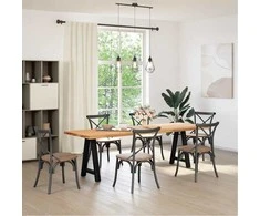 Valgomojo stalo kojelės, A formos, 2 vnt., juodos, 60x(72-73) cm, plienas