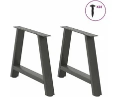 Kavos staliuko kojelės, 2 vnt., antracito spalvos, 70x(42-43) cm, plienas