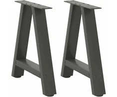 Kavos staliuko kojelės, 2 vnt., antracito spalvos, 50x(42-43) cm, plienas