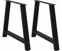 Kavos staliuko kojelės, A formos, 2 vnt., juoda, 90x(72-73)cm