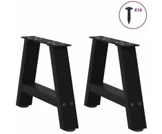 Kavos staliuko kojelės, A formos, 2 vnt., juoda, 30x(30-31)cm