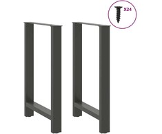 Baro stalo kojos, antracito spalvos, 2 vnt., 60x(90-91) cm, plienas