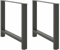 Valgomojo stalo kojos, antracito spalvos, 2 vnt., 90x(72-73) cm, plienas