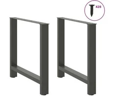 Valgomojo stalo kojos, antracito spalvos, 2 vnt., 70x(72-73) cm, plienas