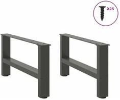 Kavos staliuko kojos, antracito spalvos, 2 vnt., 70x(30-31) cm, plienas