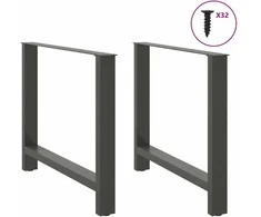 Valgomojo stalo kojos, antracito spalvos, 2 vnt., 90x(72-73) cm, plienas