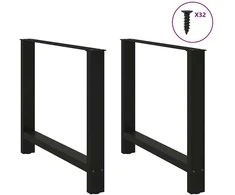 Valgomojo stalo kojos, juodos, 2 vnt., 100 x (72-73) cm, plienas