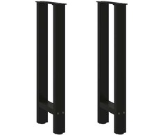 Kavos staliuko kojelės, juoda, 2 vnt., 28x(72-73)cm, plienas