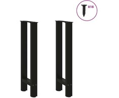 Kavos staliuko kojelės, juoda, 2 vnt., 28x(72-73)cm, plienas
