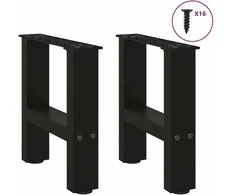Kavos staliuko kojelės, juoda, 2 vnt., 30x(30-31)cm, plienas
