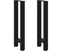 Kavos staliuko kojelės, juoda, 2 vnt., 38x(72-73)cm, plienas