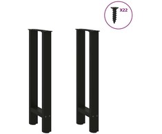 Kavos staliuko kojelės, juoda, 2 vnt., 38x(72-73)cm, plienas