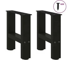Kavos staliuko kojelės, juoda, 2 vnt., 40x(30-31)cm, plienas