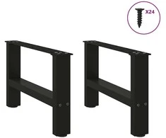 Kavos staliuko kojelės, juoda, 2 vnt., 50x(30-31)cm, plienas